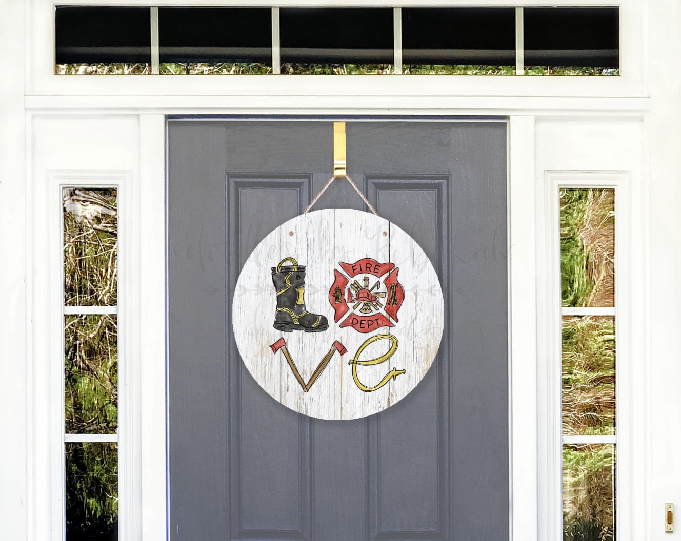 Detail Firefighter Door Wreath Nomer 47