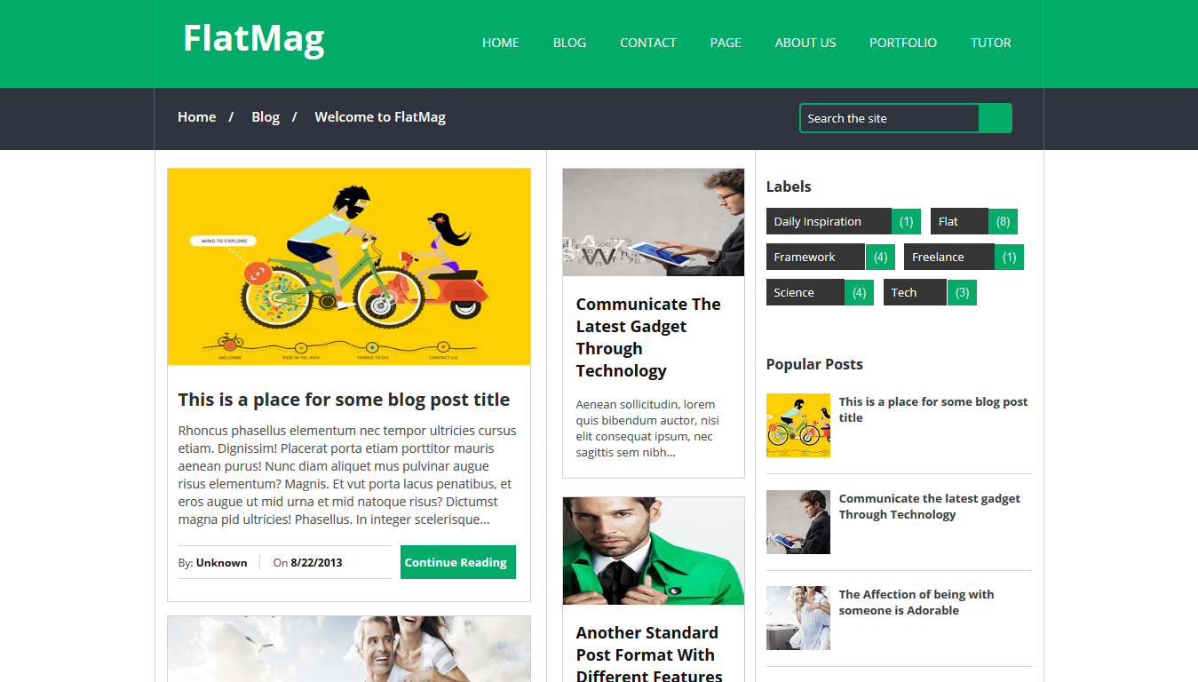 Detail Flat Blogger Template Nomer 12