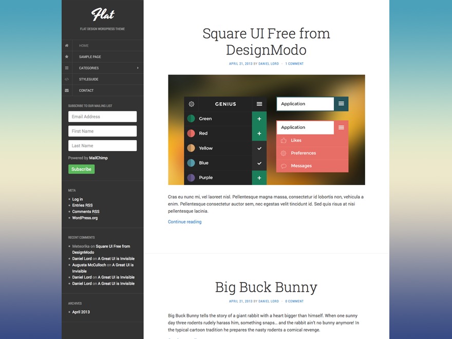 Detail Flat Blogger Template Nomer 16