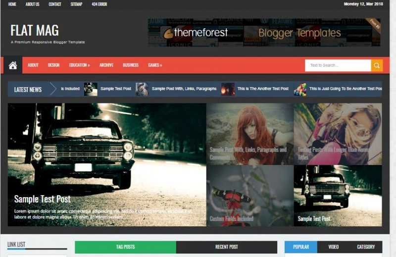 Detail Flat Blogger Template Nomer 19