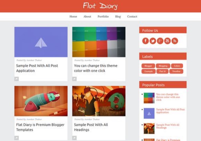 Detail Flat Blogger Template Nomer 3