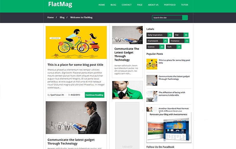 Detail Flat Blogger Template Nomer 22