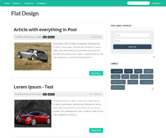 Detail Flat Blogger Template Nomer 26