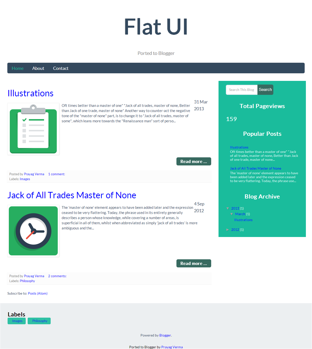 Detail Flat Blogger Template Nomer 36