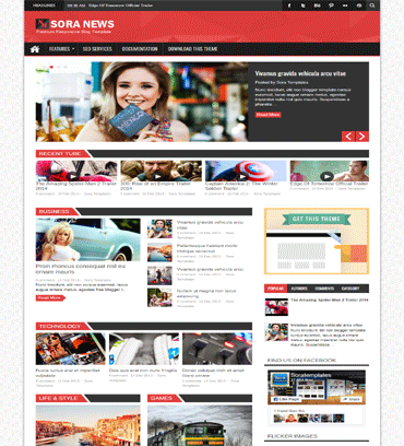 Detail Flat Blogger Template Nomer 40