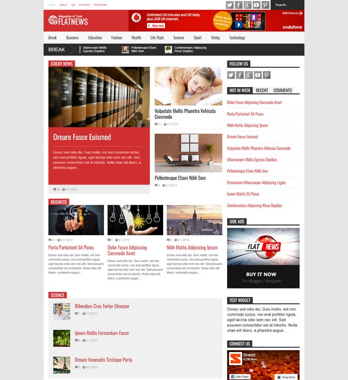 Detail Flat Blogger Template Nomer 46