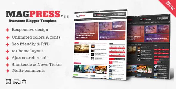 Detail Flat Blogger Template Nomer 48