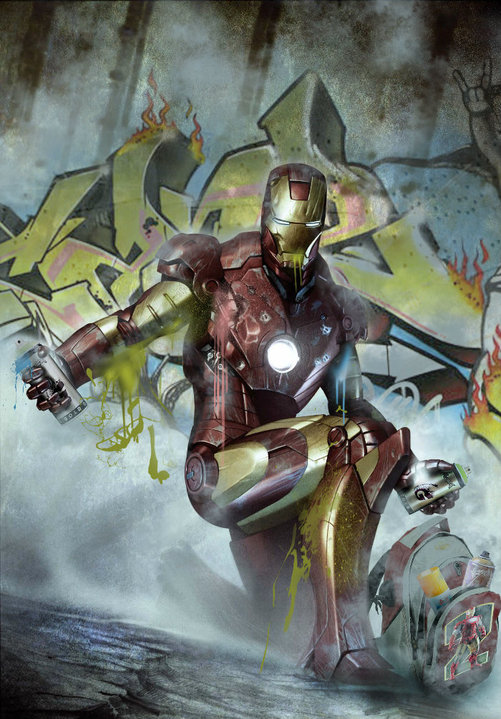 Detail Iron Man Graffiti Nomer 18