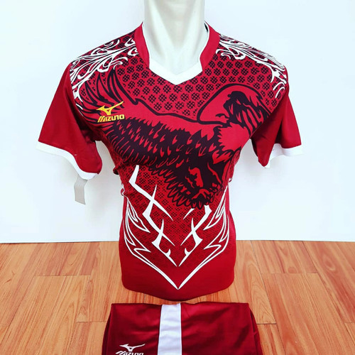 Detail Jersey Futsal Merah Maroon Nomer 46