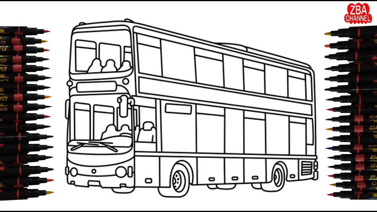 Mewarnai Gambar Bus Bertingkat - KibrisPDR