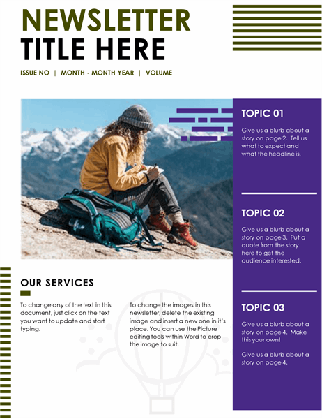 Detail Newsletter Cover Page Template Nomer 6