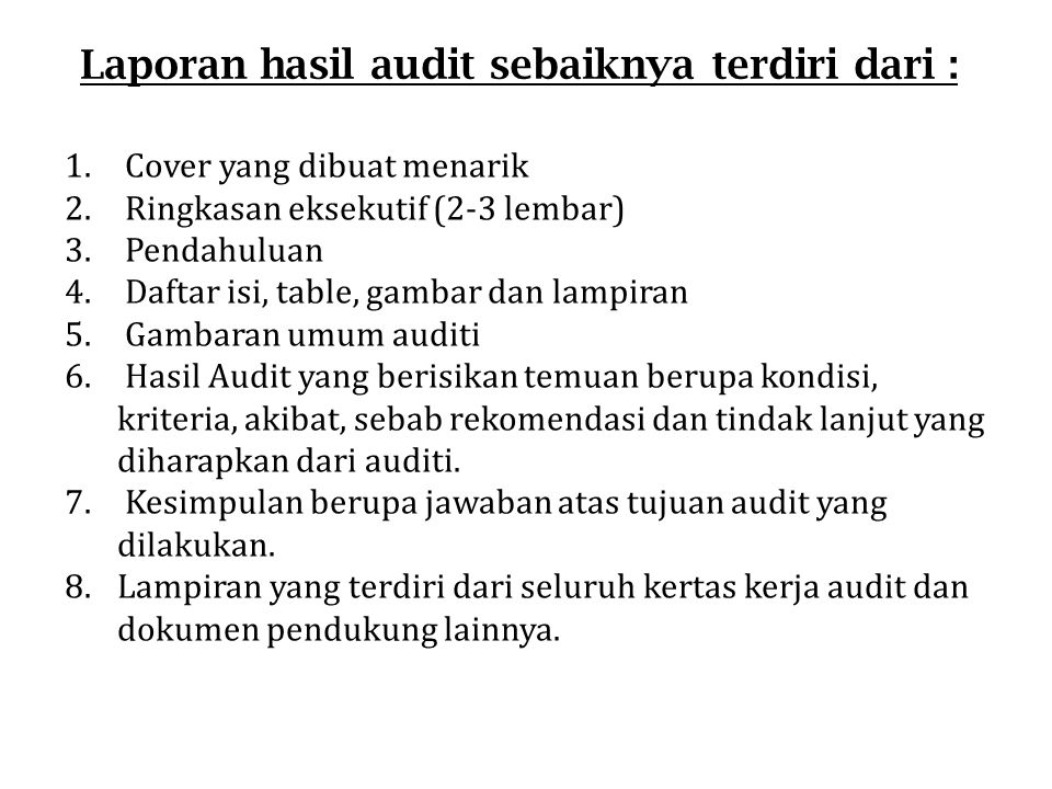 Detail Contoh Format Laporan Audit Internal Nomer 25