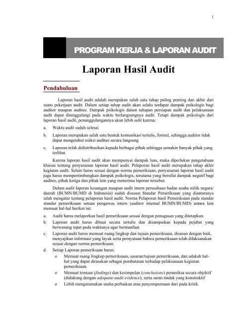 Detail Contoh Format Laporan Audit Internal Nomer 9