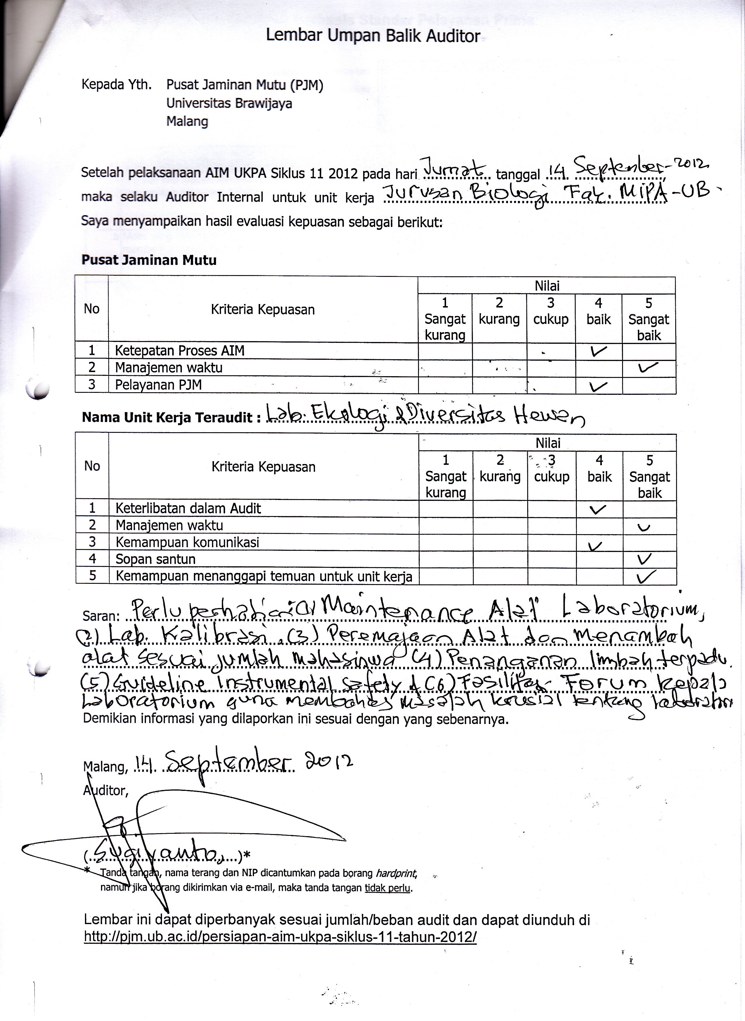 Detail Contoh Format Laporan Audit Internal Nomer 10