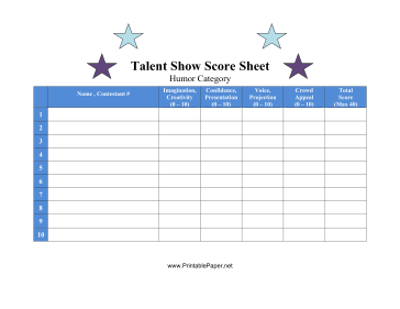 Detail Judging Score Sheet Template Nomer 4