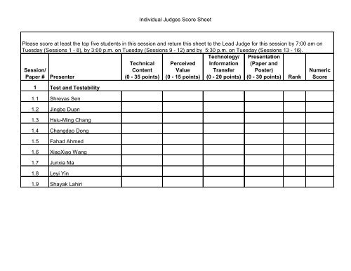 Detail Judging Score Sheet Template Nomer 5