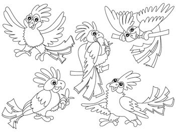 Detail Parrot Black And White Clipart Nomer 20
