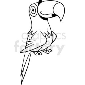 Detail Parrot Black And White Clipart Nomer 6