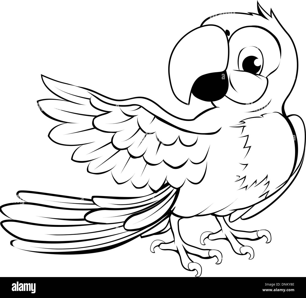 Detail Parrot Black And White Clipart Nomer 8