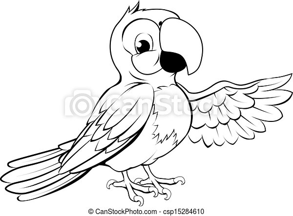 Detail Parrot Black And White Clipart Nomer 10