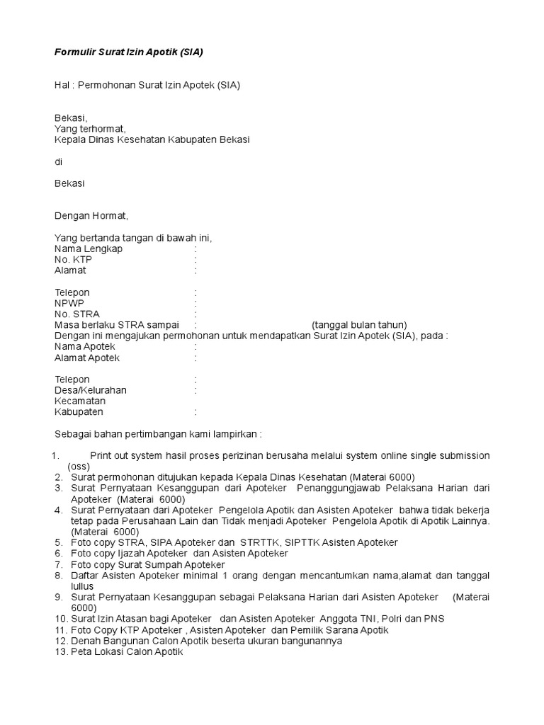 Detail Surat Izin Apotek Nomer 9