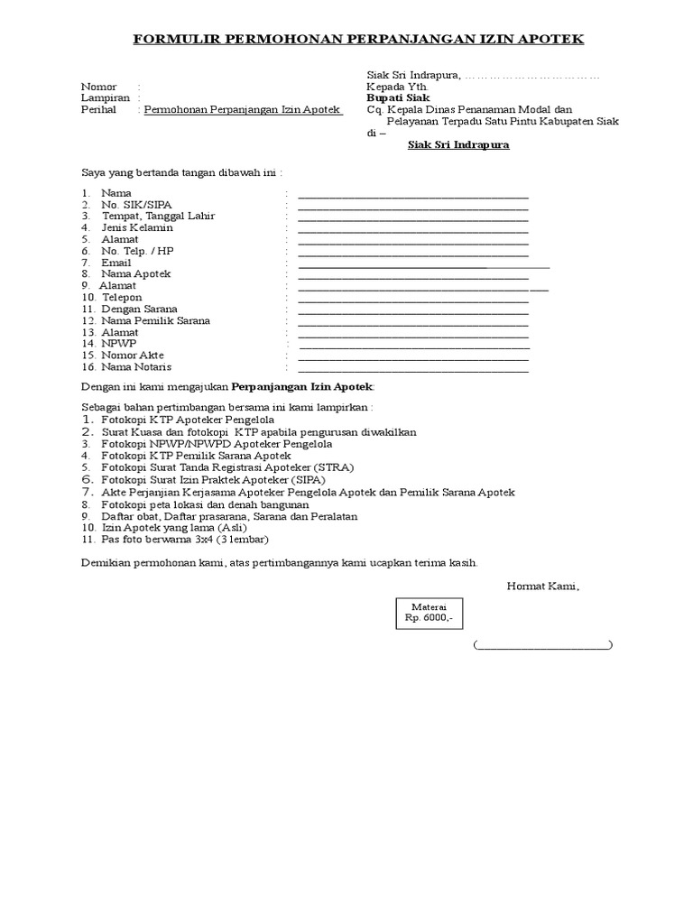 Detail Surat Izin Apotek Nomer 8