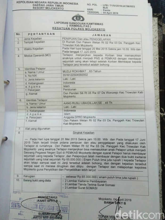 Detail Surat Laporan Penipuan Nomer 13