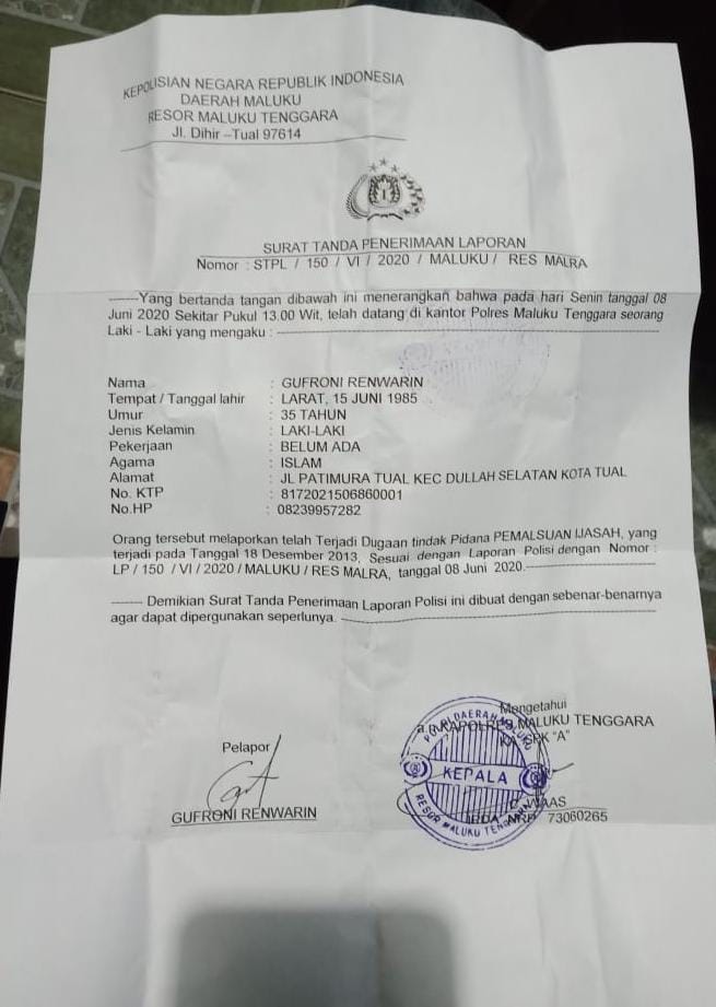 Detail Surat Laporan Penipuan Nomer 23