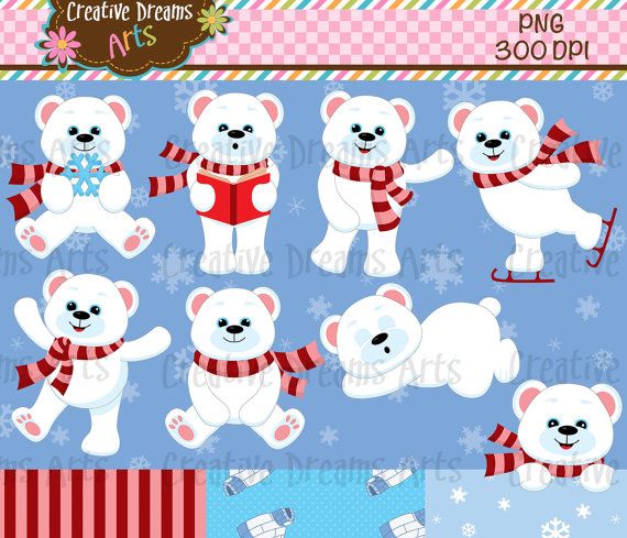 Detail Winter Polar Bear Clipart Nomer 32