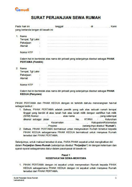 Detail Contoh Surat Perjanjian Kontrak Ruko Nomer 11