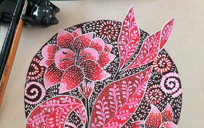 Detail Gambar Mewarnai Batik Bunga Nomer 42