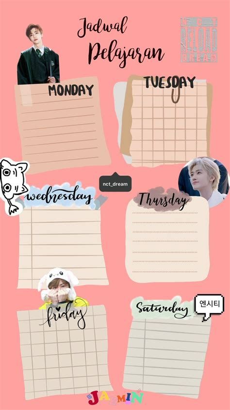 Detail Template Jadwal Pelajaran Aesthetic Nomer 11