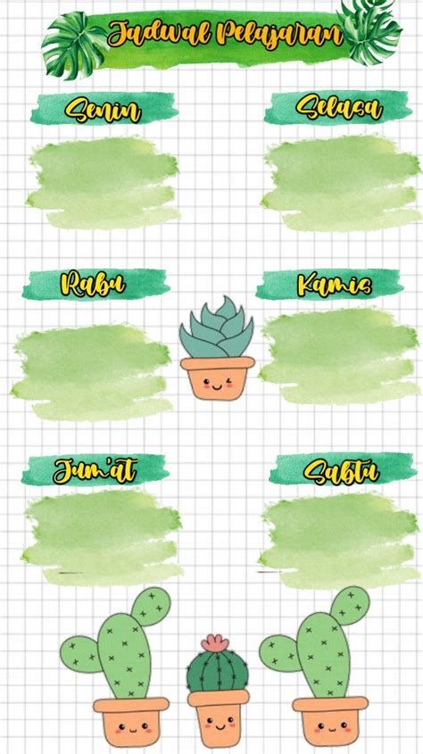 Detail Template Jadwal Pelajaran Aesthetic Nomer 43