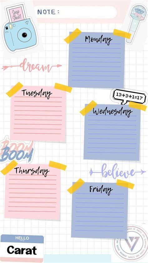 Detail Template Jadwal Pelajaran Aesthetic Nomer 6