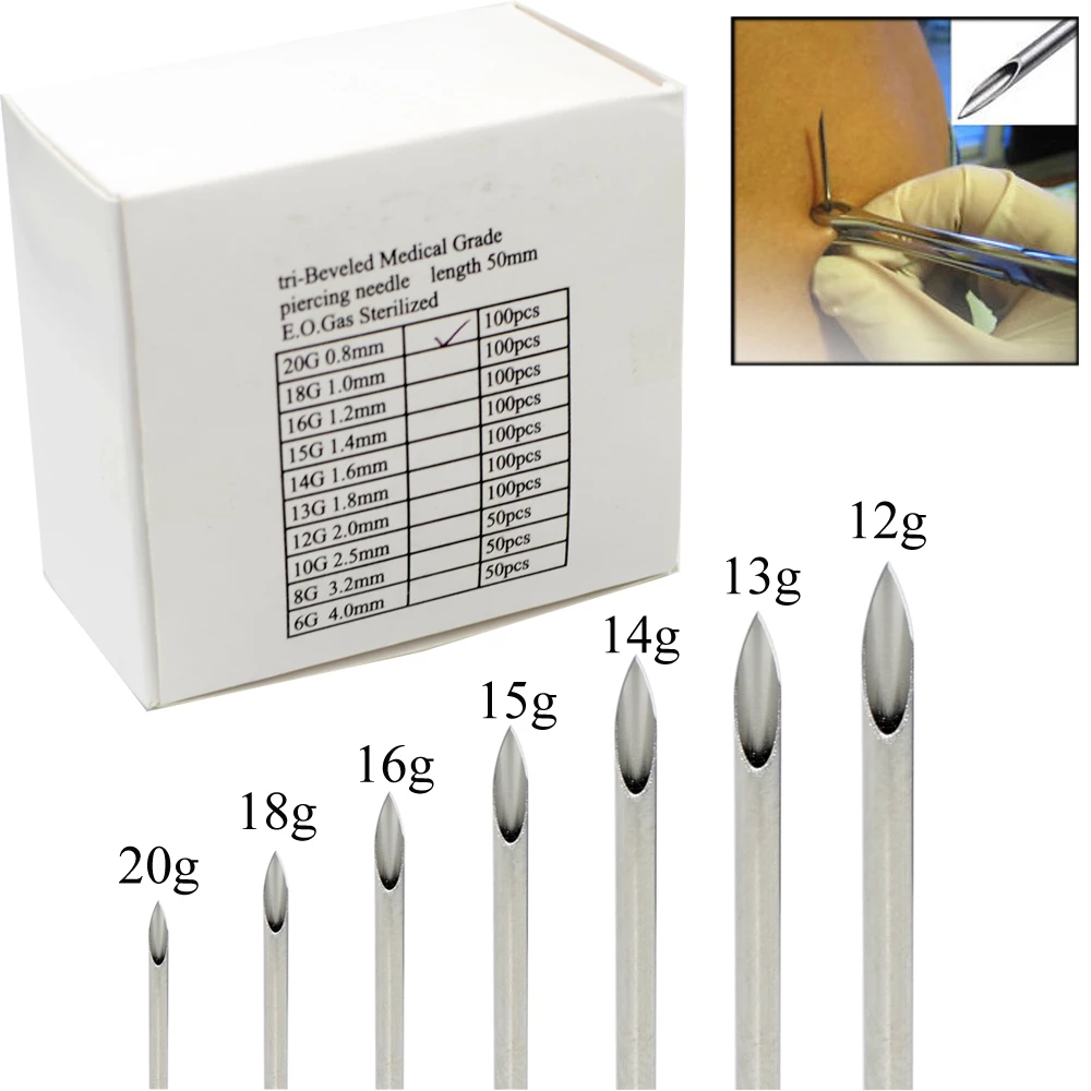 Detail 0 Gauge Piercing Needle Nomer 28