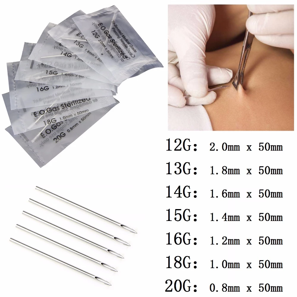 Detail 0 Gauge Piercing Needle Nomer 32