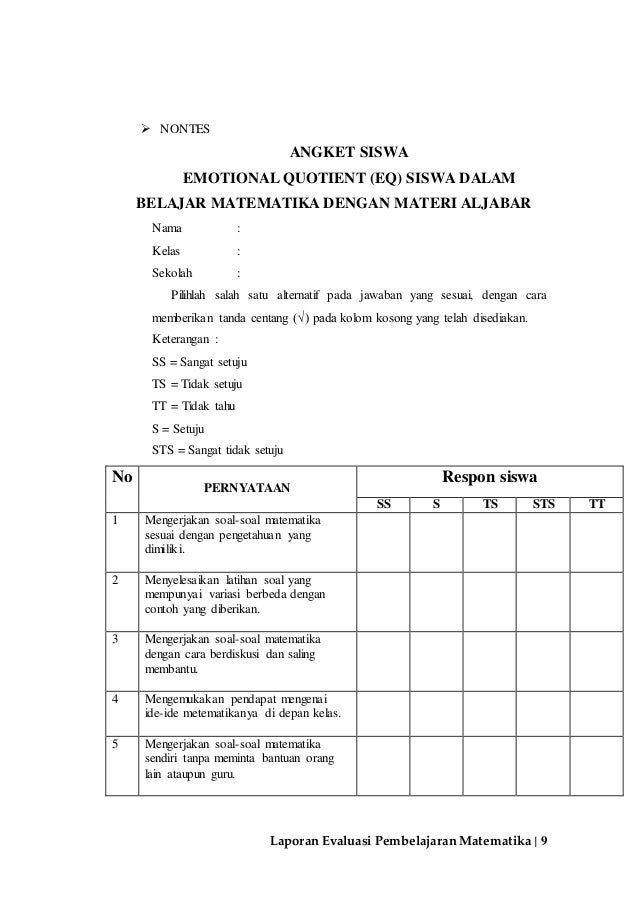 Detail Contoh Evaluasi Pendidikan Nomer 17