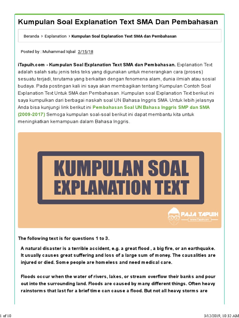 Detail Contoh Soal Text Explanation Nomer 19