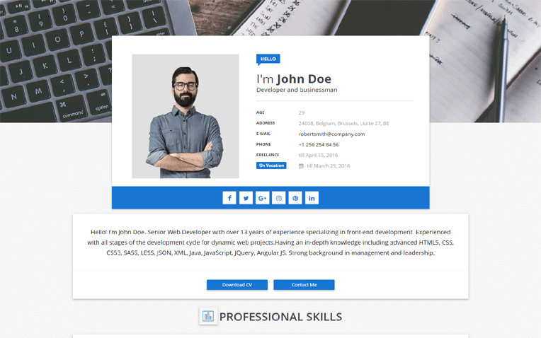 Freelance Blogger Template - KibrisPDR