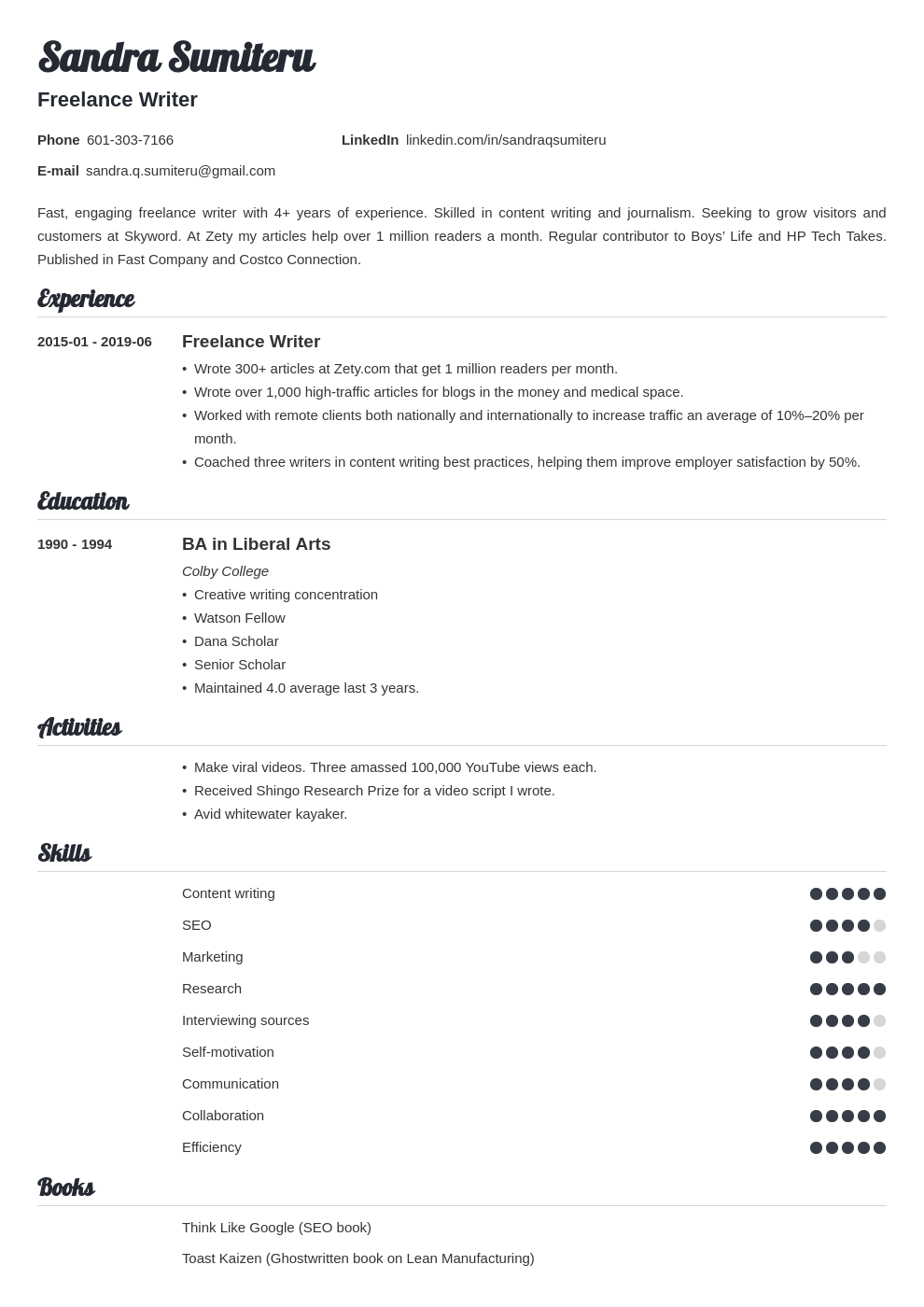 Detail Freelance Blogger Template Nomer 13