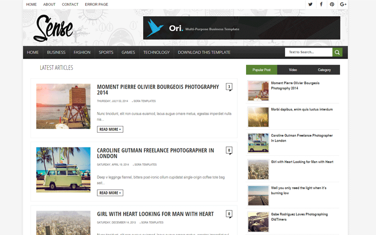 Detail Freelance Blogger Template Nomer 14