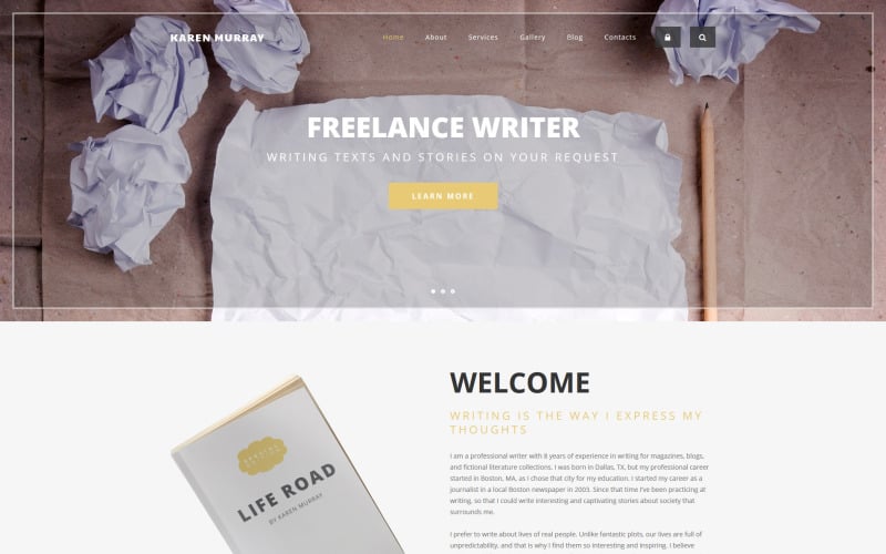 Detail Freelance Blogger Template Nomer 25