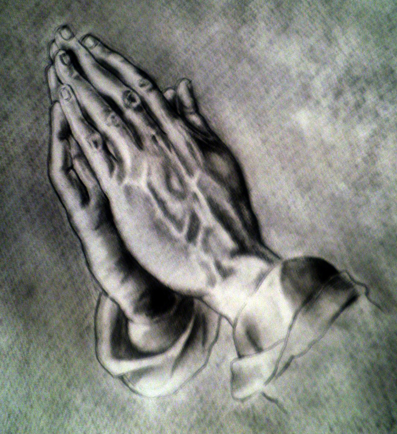 Detail Realistic Praying Hands Drawing Nomer 15