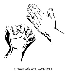 Detail Realistic Praying Hands Drawing Nomer 16