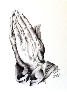 Detail Realistic Praying Hands Drawing Nomer 3