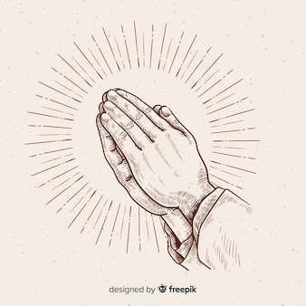 Detail Realistic Praying Hands Drawing Nomer 38