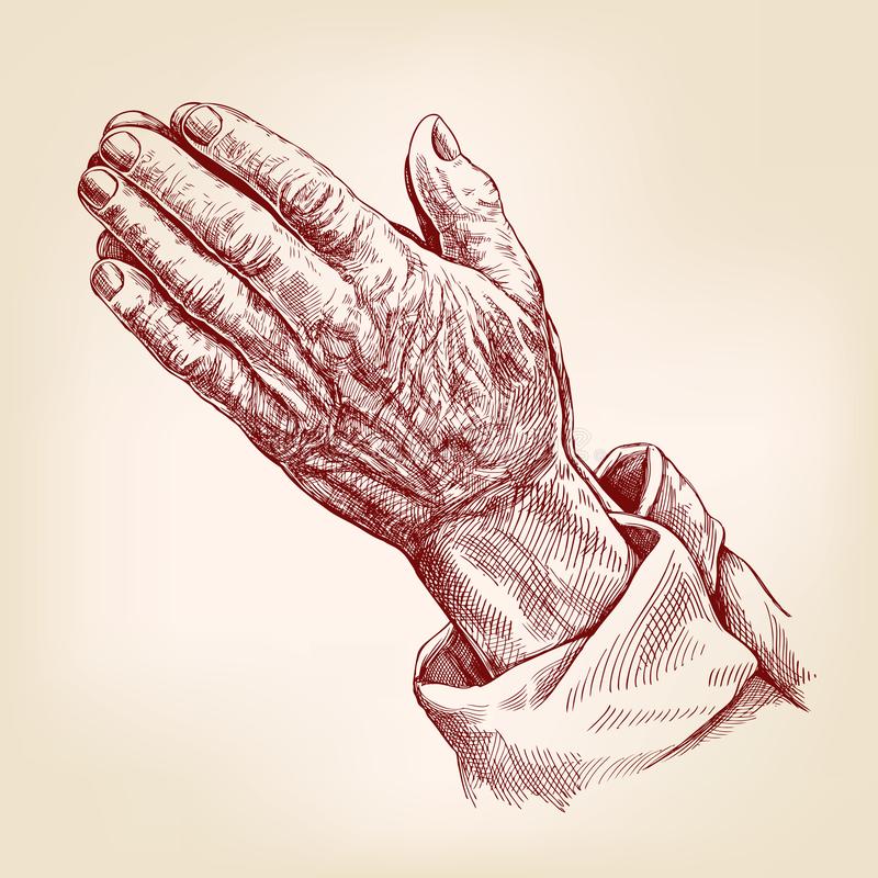 Detail Realistic Praying Hands Drawing Nomer 40