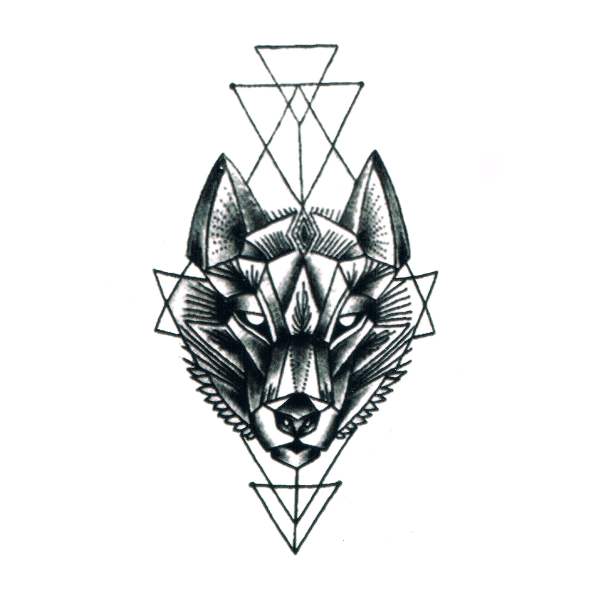 Detail Wolf Geometrisch Tattoo Nomer 8