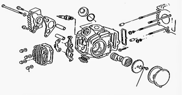 Detail Kepala Silinder Motor Nomer 21