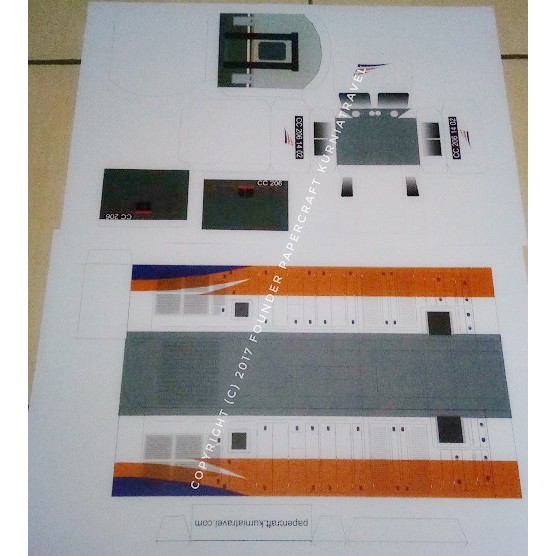 Detail Kereta Kertas Lokomotif Nomer 44